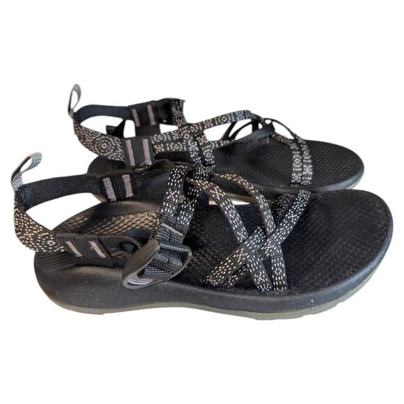 Chaco Kids ZX/1 Ecotread Sandals - J180152 Hugs and Kisses sz 5 black/pink - Picture 2 of 7